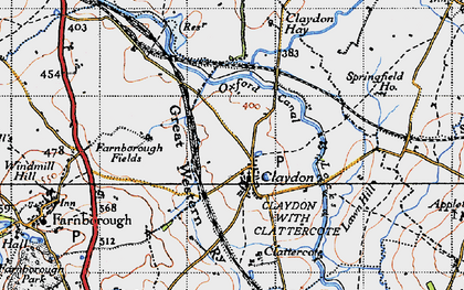 Old map of Claydon in 1946