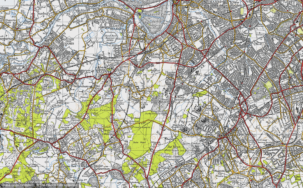 Old Map of Claygate, 1945 in 1945