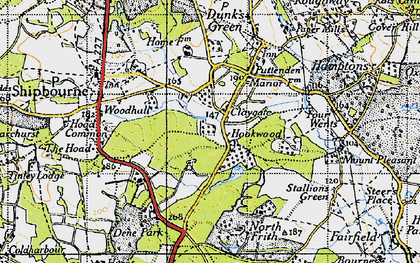 Old map of Claygate in 1946