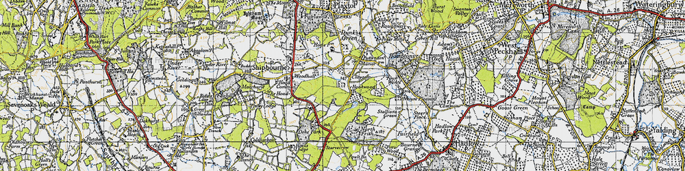 Old map of Claygate in 1946