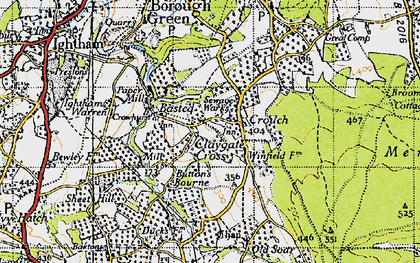 Old map of Claygate Cross in 1946
