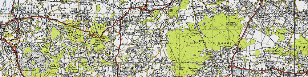 Old map of Claygate Cross in 1946
