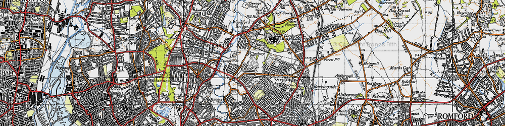 Old map of Clayhall in 1946