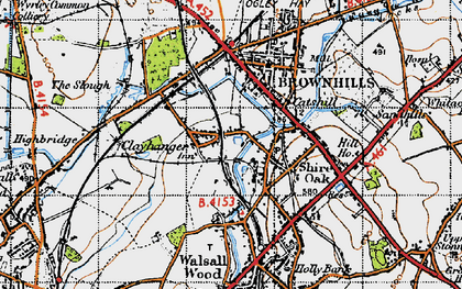 Old map of Clayhanger in 1946