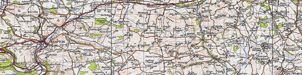 Old map of Clayhanger in 1946