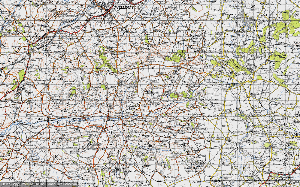 Old Map of Clayhidon, 1946 in 1946