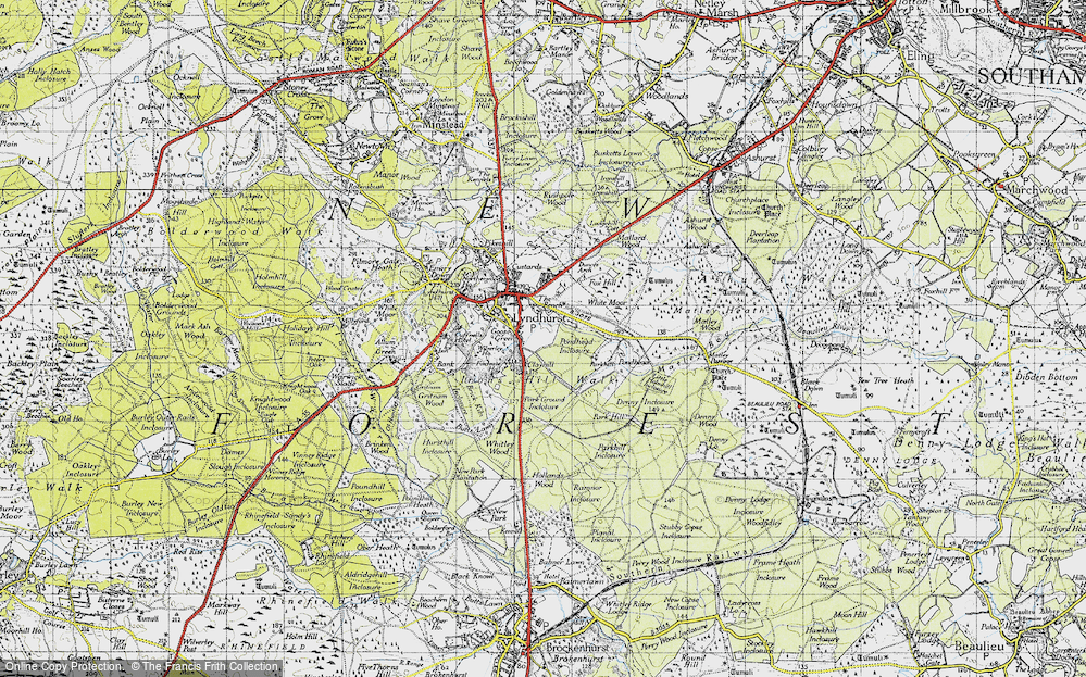 Old Map of Historic Map covering Brick Kiln Inclosure in 1940