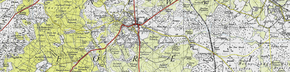 Old map of Brick Kiln Inclosure in 1940