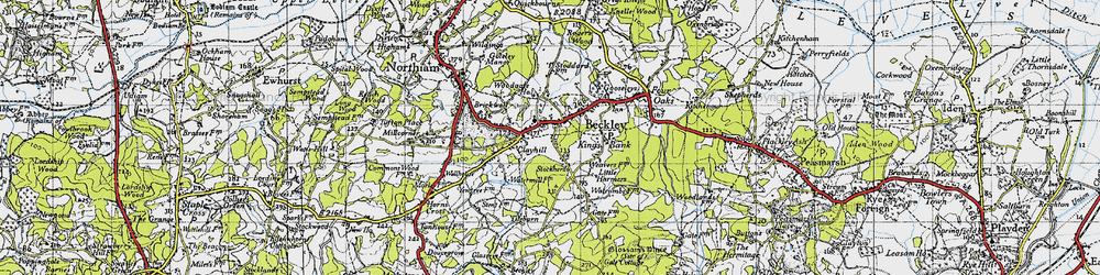 Old map of Clayhill in 1940