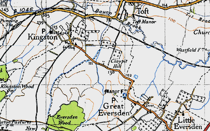 Old map of Claypit Hill in 1946