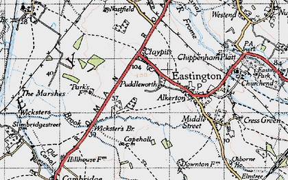 Old map of Claypits in 1946