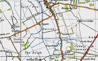 Old map of Claypits in 1946