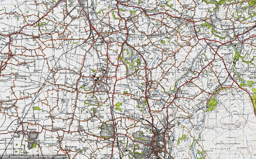Old Map of Clayton-le-Woods, 1947 in 1947