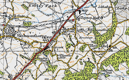 Old map of Bilham Grange in 1947