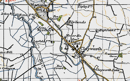 Old map of Clayworth in 1947