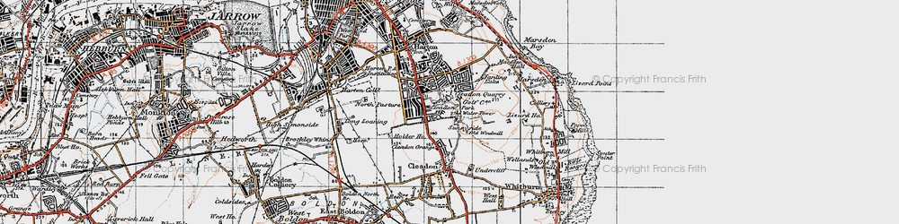 Old map of Cleadon Park in 1947