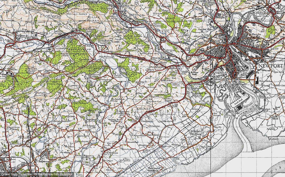 Old Map of Historic Map covering Brynhedydd in 1947