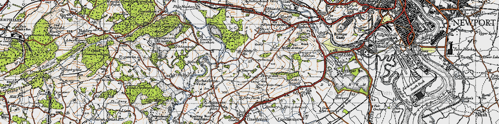 Old map of Brynhedydd in 1947