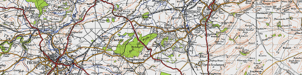 Old map of Black Dog Woods in 1946