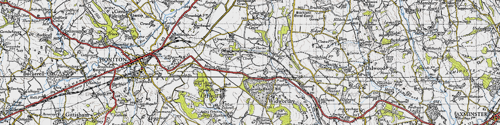 Old map of Cleave in 1946