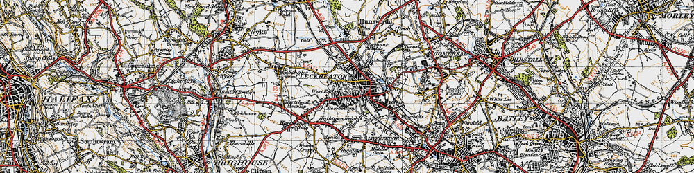Old map of Cleckheaton in 1947