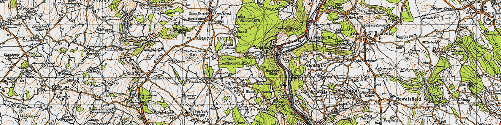 Old map of Bargain Wood in 1946