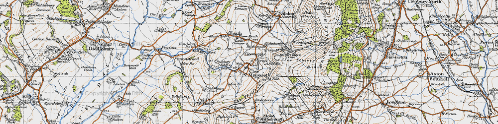 Old map of Clee St Margaret in 1947