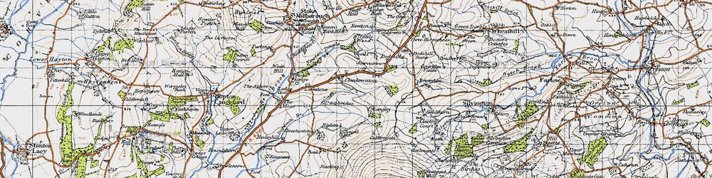 Old map of Cleedownton in 1947