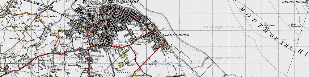Old map of Cleethorpes in 1946