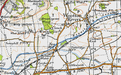 Old map of Broomsgrove Wood in 1940