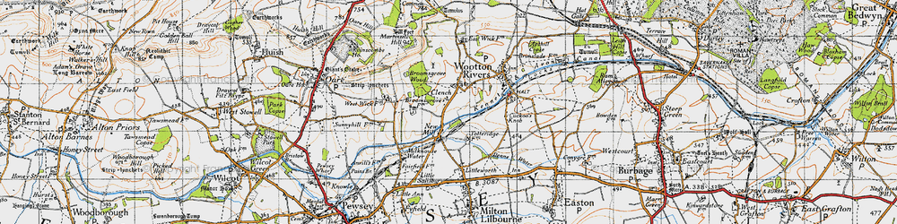 Old map of Broomsgrove Wood in 1940