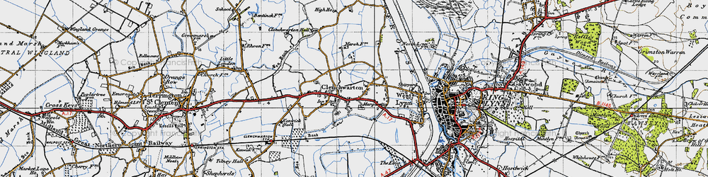 Old map of Clenchwarton in 1946