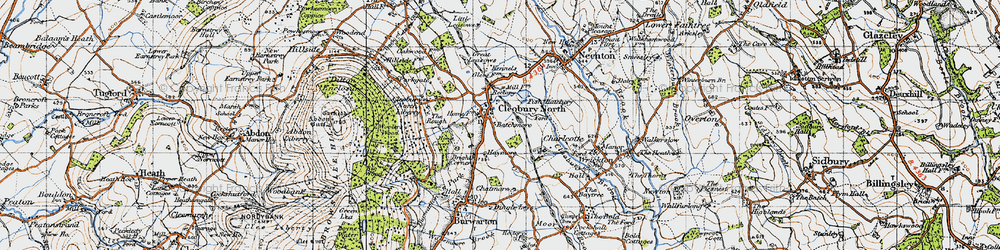 Old map of Cleobury North in 1947