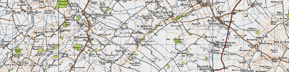Old map of Woohill Village in 1947
