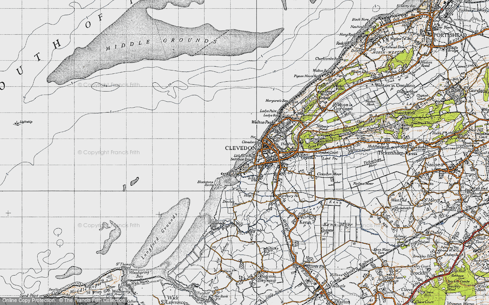 Old Map of Historic Map covering Blackstone Rocks in 1946