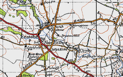 Old map of Cleveley in 1946