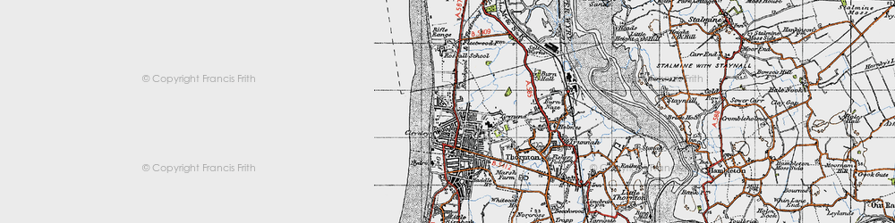 Old map of Cleveleys in 1947