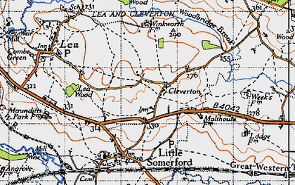 Old map of Cleverton in 1947
