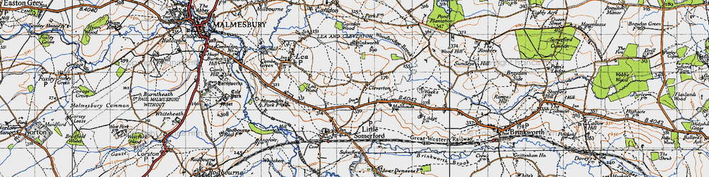 Old map of Cleverton in 1947