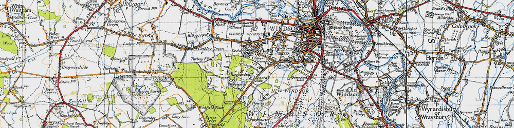 Old map of Clewer Green in 1945