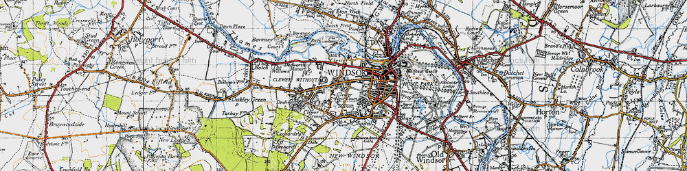 Old map of Clewer New Town in 1945
