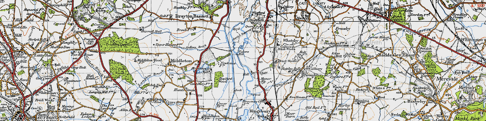 Old map of Birmingham & Fazeley Canal in 1946