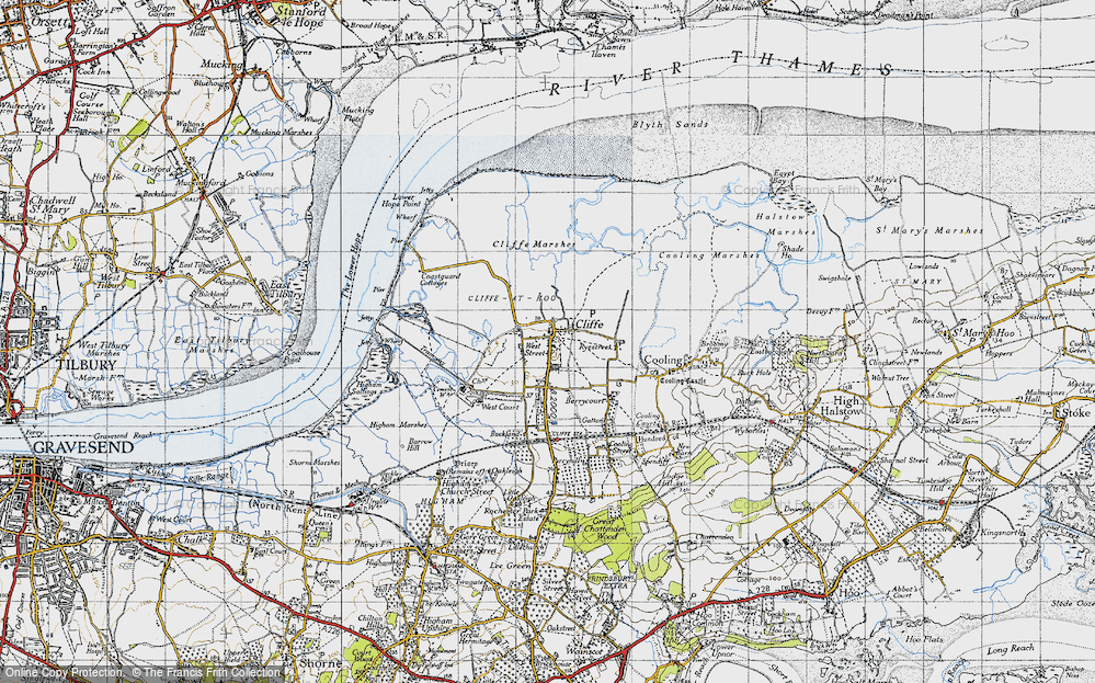 Old Map of Historic Map covering Boatrick Ho in 1946