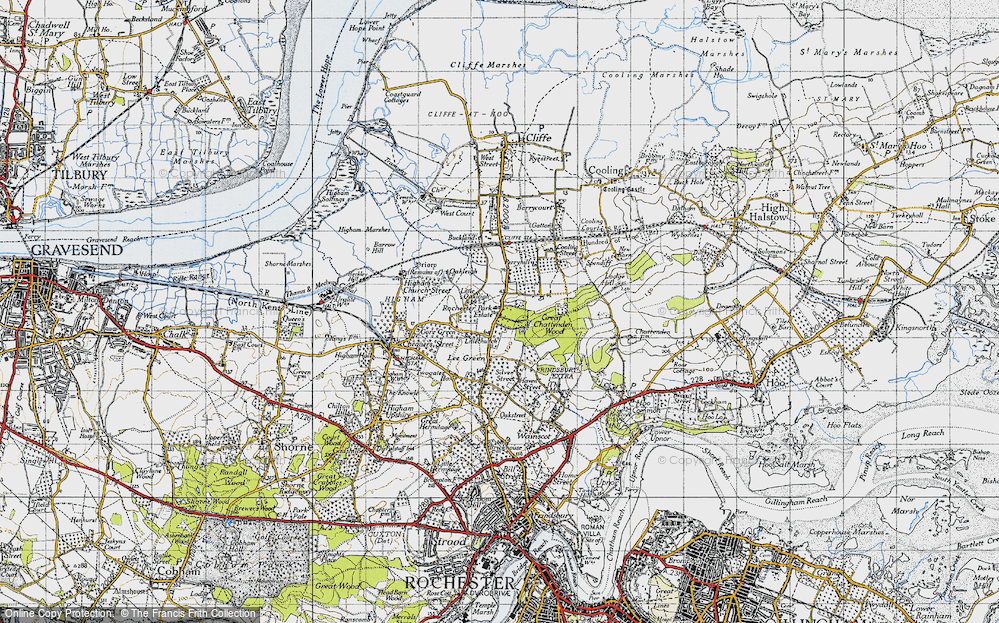 Old Map of Cliffe Woods, 1946 in 1946