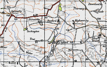 Old map of Clifford in 1946