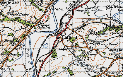 Old map of Clifford in 1947