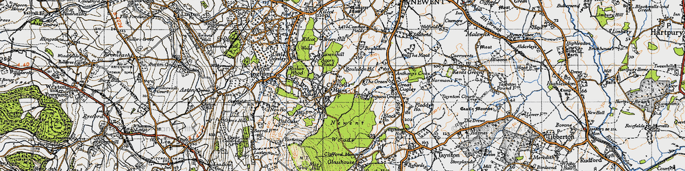 Old map of Clifford's Mesne in 1947