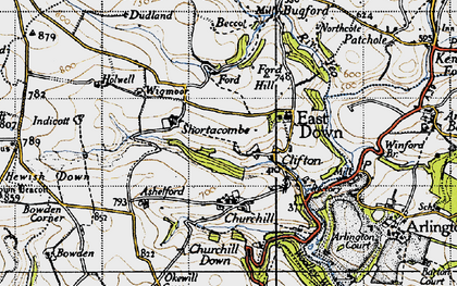 Old map of Beccot in 1946