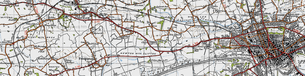 Old map of Clifton in 1947