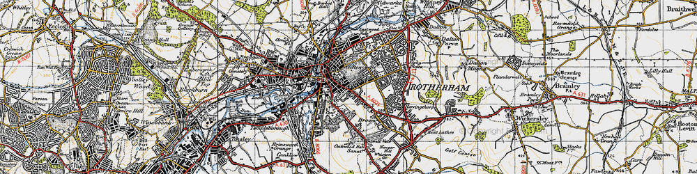 Old map of Clifton in 1947
